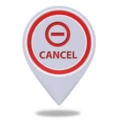 Cancel pointer icon on white background