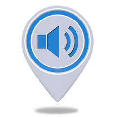 volume pointer icon on white background
