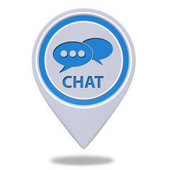 Chat pointer icon on white background