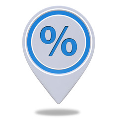 Percent pointer icon on white background