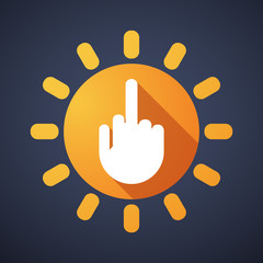 Obraz premium Sun icon with a hand