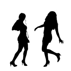 Vector silhouette of a woman.