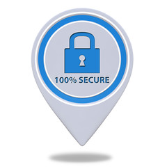 Lock pointer icon on white background