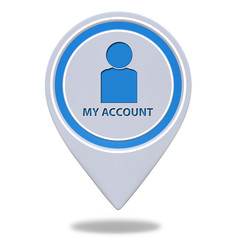 My account pointer icon on white background