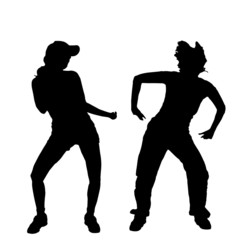 Vector silhouette of woman.