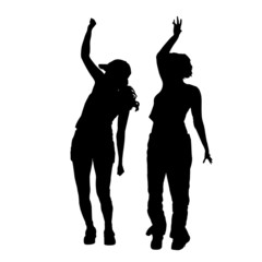 Vector silhouette of woman.