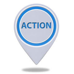 Action pointer icon on white background