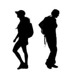 Vector silhouette of woman.