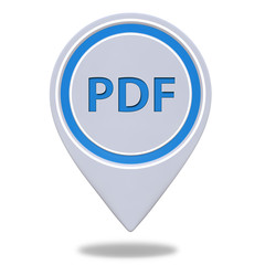 Pdf pointer icon on white background