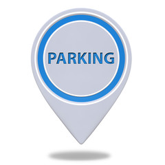 Parking pointer icon on white background
