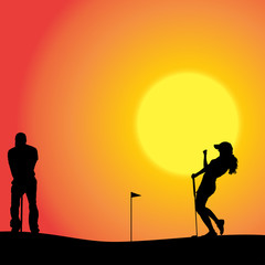 Vector silhouette of couple.