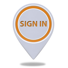 sign in pointer icon on white background
