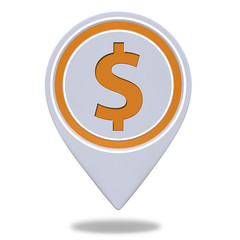 money pointer icon on white background