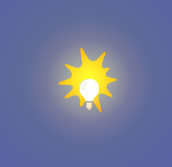 Bulb light on blue background
