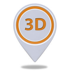 3d pointer icon on white background