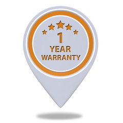 One year warranty pointer icon on white background