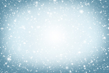 Abstract Christmas background. Winter sky, snowflakes and stars.