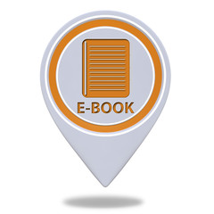 E-book pointer icon on white background