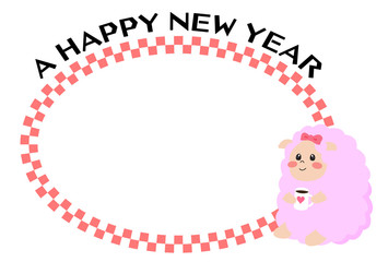 New Year greeting with a lovely sheep