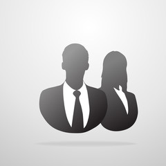 profile icon male and female business silhouette