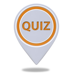 Quiz pointer icon on white background
