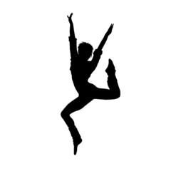 dancing girl black silhouette