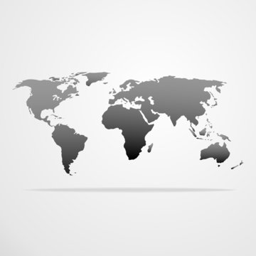 world map icon gray vector illustration