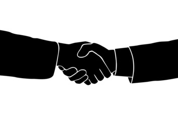 Handshake icon vector sillouette black business