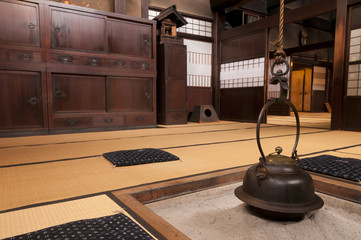 Traditional japanese home with fireplace, Takayama, Japan