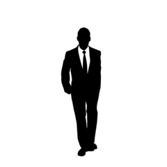 vector business man black silhouette walk step forward
