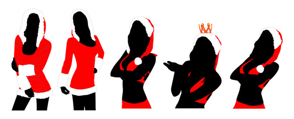 New year women silhouettes