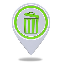 trash can pointer icon on white background