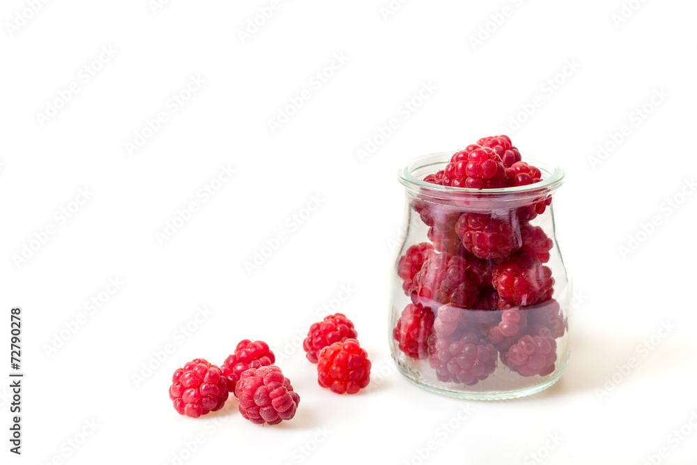 Wall mural fresh garden raspberries