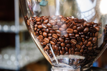 Coffee bean in coffee machine