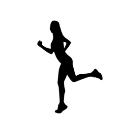 Fototapeta na wymiar sport woman run silhouettes
