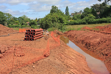 Road construction site