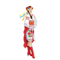 woman ukrainian national traditional clothes