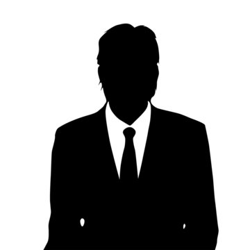 businessman portrait silhouette, male icon