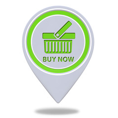 Buy now pointer icon on white background