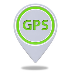 Gps pointer icon on white background