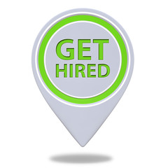 Get hired pointer icon on white background