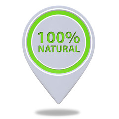 100% natural pointer icon on white background
