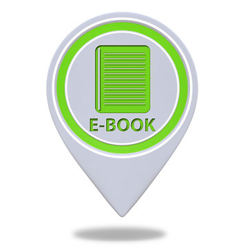 E-book pointer icon on white background