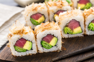 Sushi roll with tuna