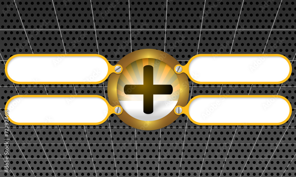 Poster four frame for any text with plus symbol