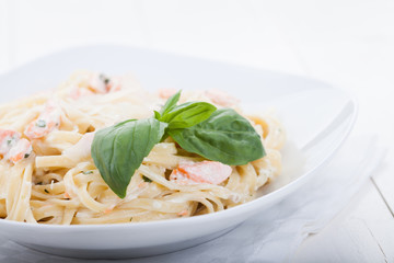 Pasta with salmon