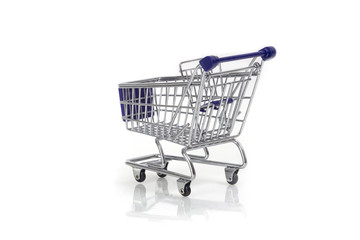 Shopping cart on white