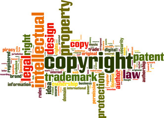 Copyright word cloud concept. Vector illustration