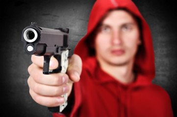 burglar with gun