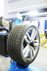 tyre fitting machine under the white background